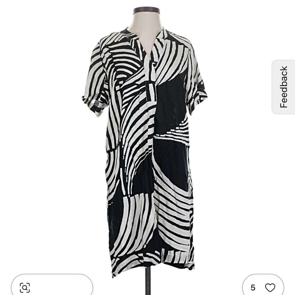 H&M Monochrome Abstract Midi Dress